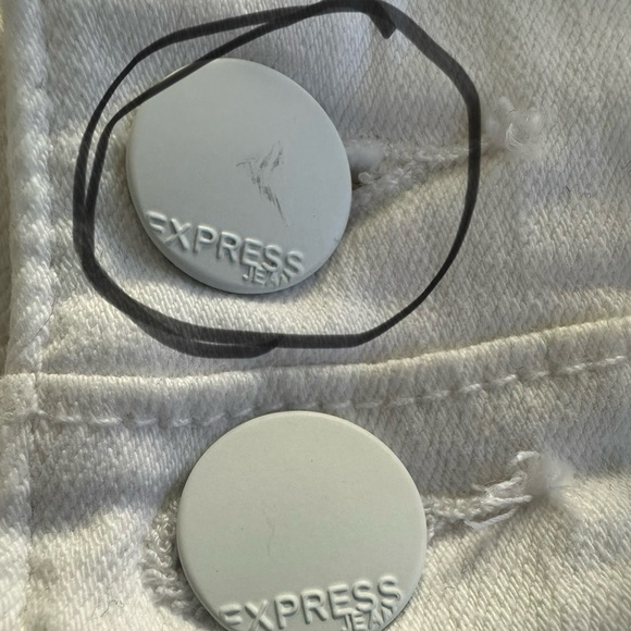 NWT Express Ankle Legging Super High Rise White Jeans - Size 12 Short - Picture 8 of 8